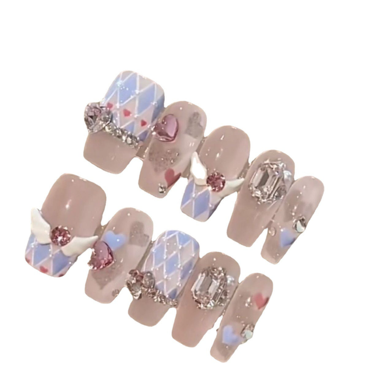 #104 ViVagg Press on nails Advanced hand-made phototherapy wear nail tender beauty girl sweetheart angel wings nail wear nail art