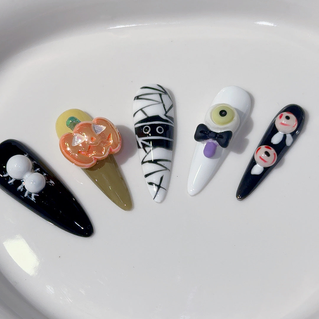#057 ViVagg Press on nails Halloween series of personality horror cross-border funny cross-border handmade original wear nails and nails