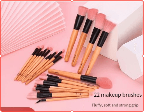 22 gift makeup brush tool set Portable bamboo handle soft hair makeup brush set