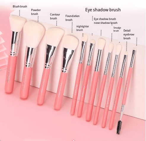 Peach Beauty Brush Set with Wooden handle Super Soft 11 mini blush Loose powder eyeshadow brush