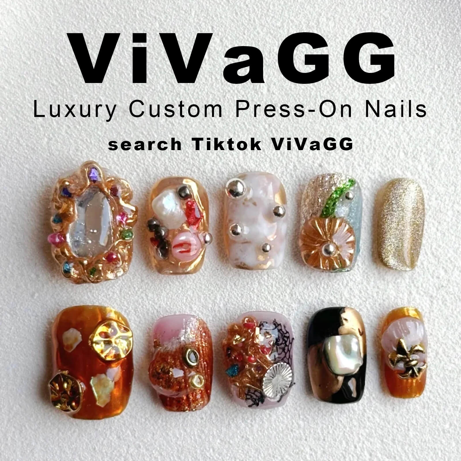 #001 Living CheckOut Here-Unique handcrafted wearable nails.