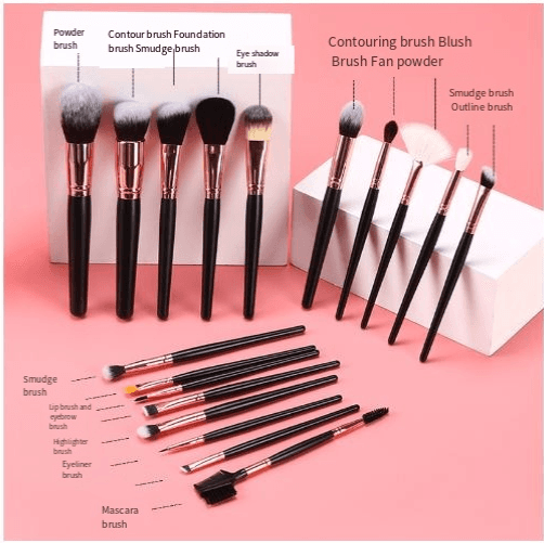 18 gift box Makeup Brush PVC zipper package full set of professional loose powder blush brush beauty tools