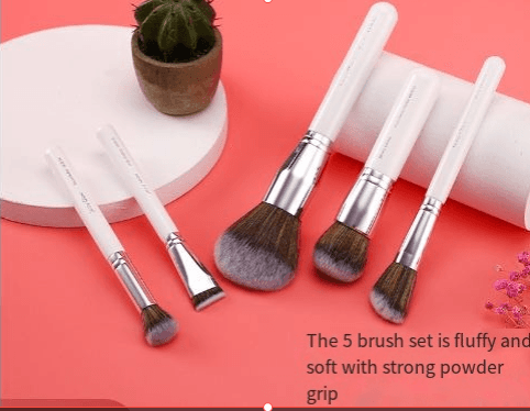 Makeup brush Set 5 portable makeup bags Short stick loose brush blush brush Contouring brush